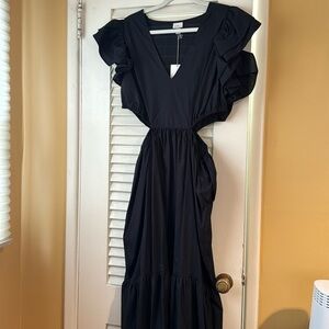 Long black cutout dress